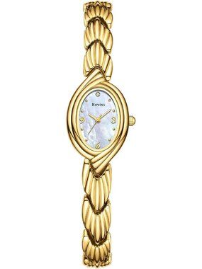Women's Gold White Small Elegant Classic Vintage Adjustable Bracelet Watches